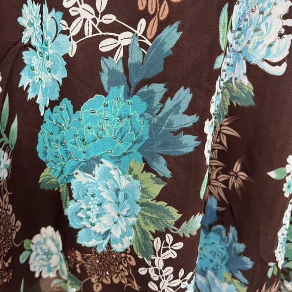 Vintage Size 10 Halter Floral Beaded Silk Fairy Dress Knee Length NEW - Picture 8 of 11